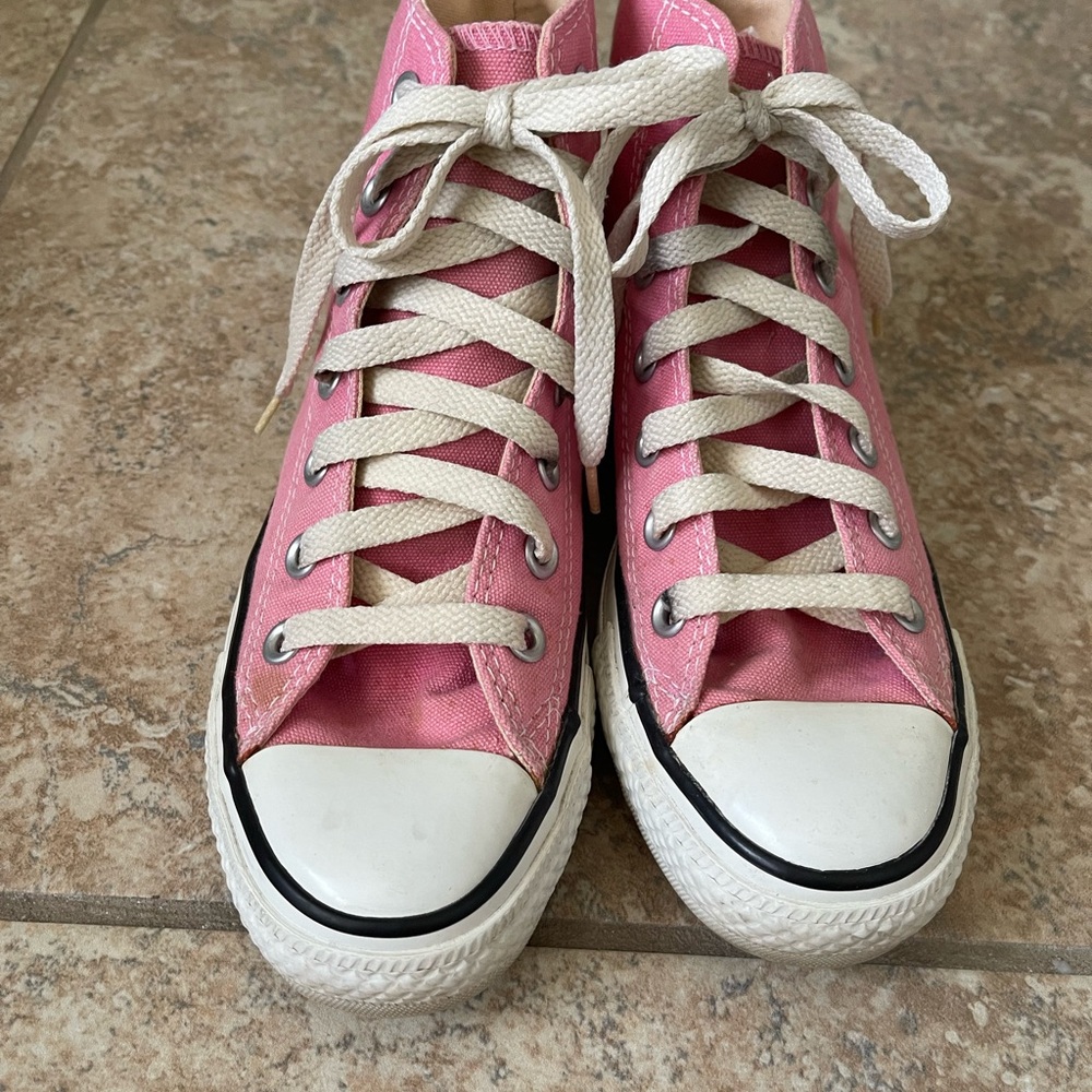 Converse Pink and White high top Sneakers